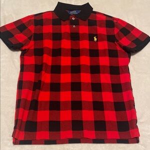 Polo by Ralph Lauren Men's Red and Black Checkered Shirt